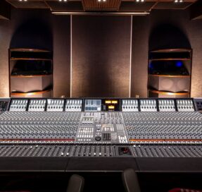 The SSL Duality & Ocean Way HR2's inside the control room at Noisematch Studios in Miami, FL.